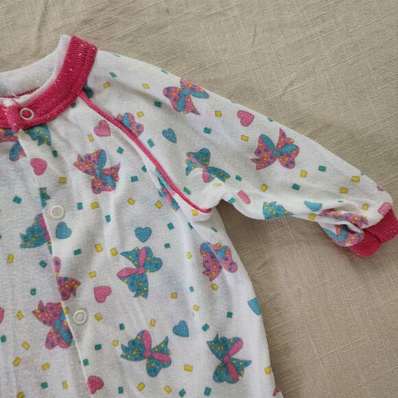 Vintage Bows Footed Pjs 3-6 months - Picture 2 of 8